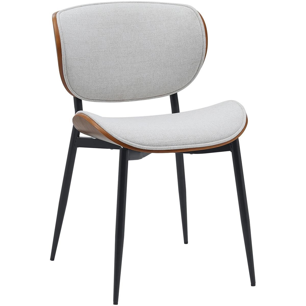 Silla de Confidente BRONSON, Elegante Revestimiento de Madera, en Tela color Negro