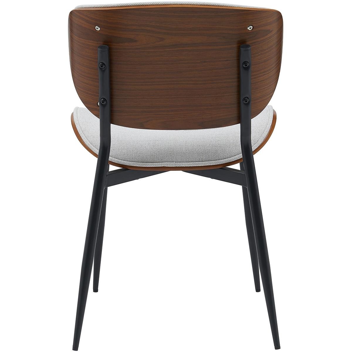 Silla de Confidente BRONSON, Elegante Revestimiento de Madera, en Tela color Negro