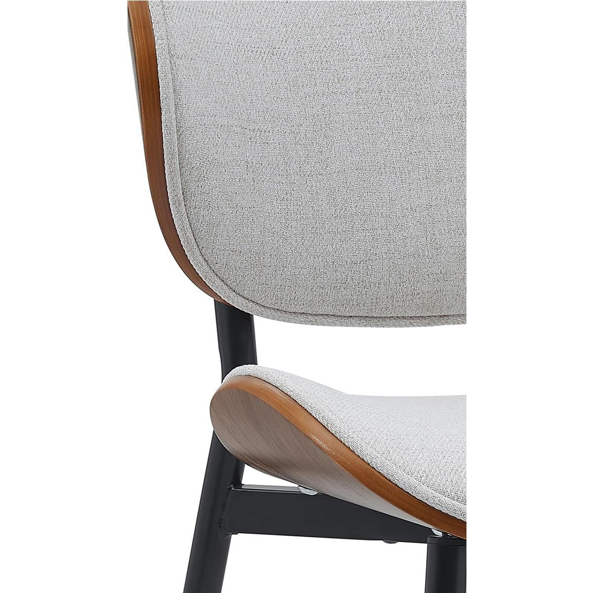 Silla de Confidente BRONSON, Elegante Revestimiento de Madera, en Tela color Negro