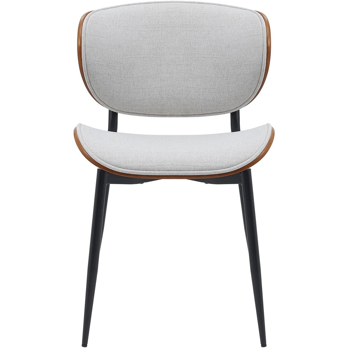 Silla de Confidente BRONSON, Elegante Revestimiento de Madera, en Tela color Negro