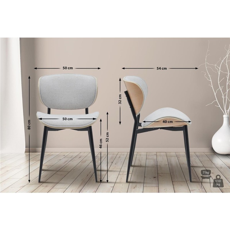 Silla de Confidente BRONSON, cómoda y elegante, color negro