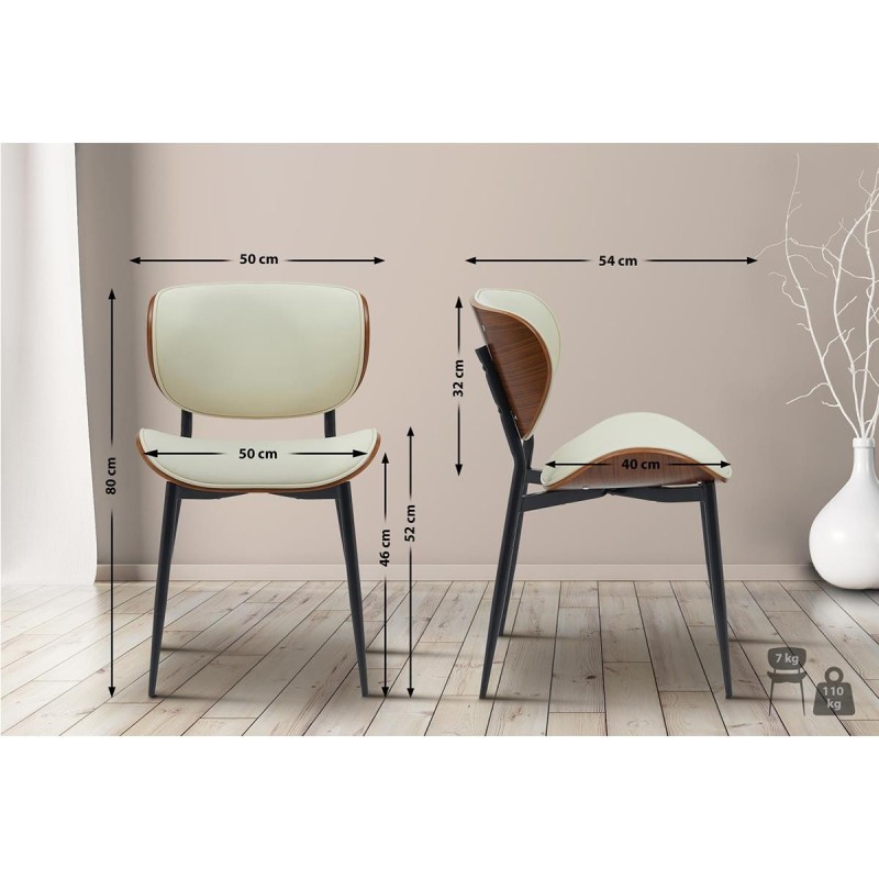 Silla de Confidente BRONSON, cómoda y elegante, color negro