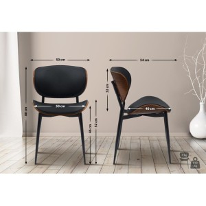 Silla de Confidente BRONSON, cómoda y elegante, color negro