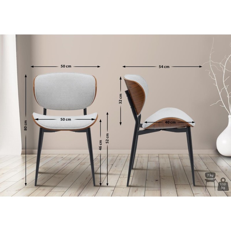 Silla de Confidente BRONSON, cómoda y elegante, color negro