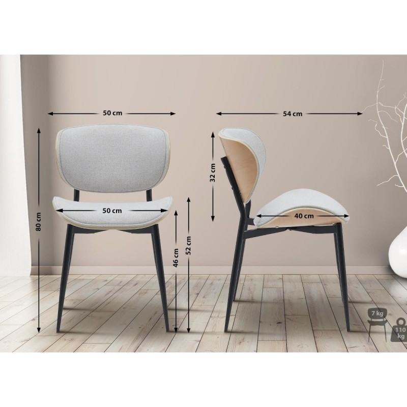 Silla de Confidente BRONSON, cómoda y elegante, color negro