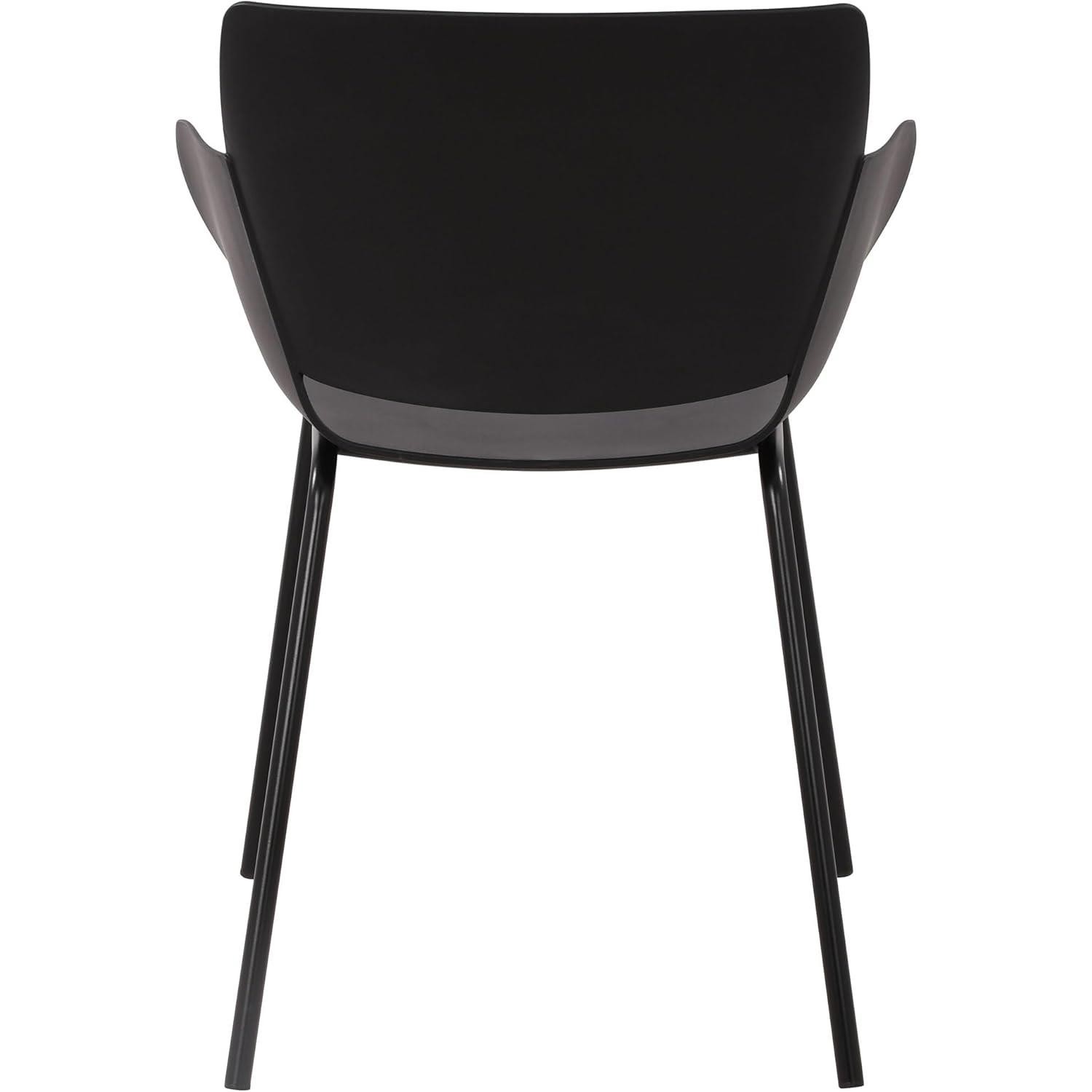 Lote de 2 Sillas de Confidente RIKO, Reposabrazos Integrados, Robusta Estructura Metálica, color Negro