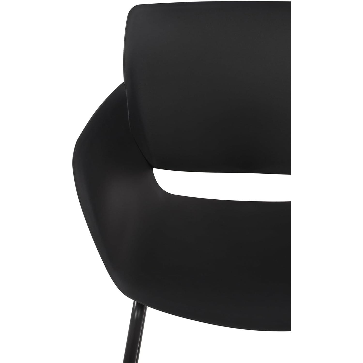 Lote de 2 Sillas de Confidente RIKO, Reposabrazos Integrados, Robusta Estructura Metálica, color Negro