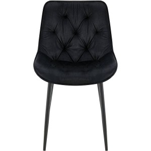 Silla de Confidente GRACE, en terciopelo color negro