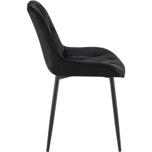 Silla de Confidente GRACE, en terciopelo color negro