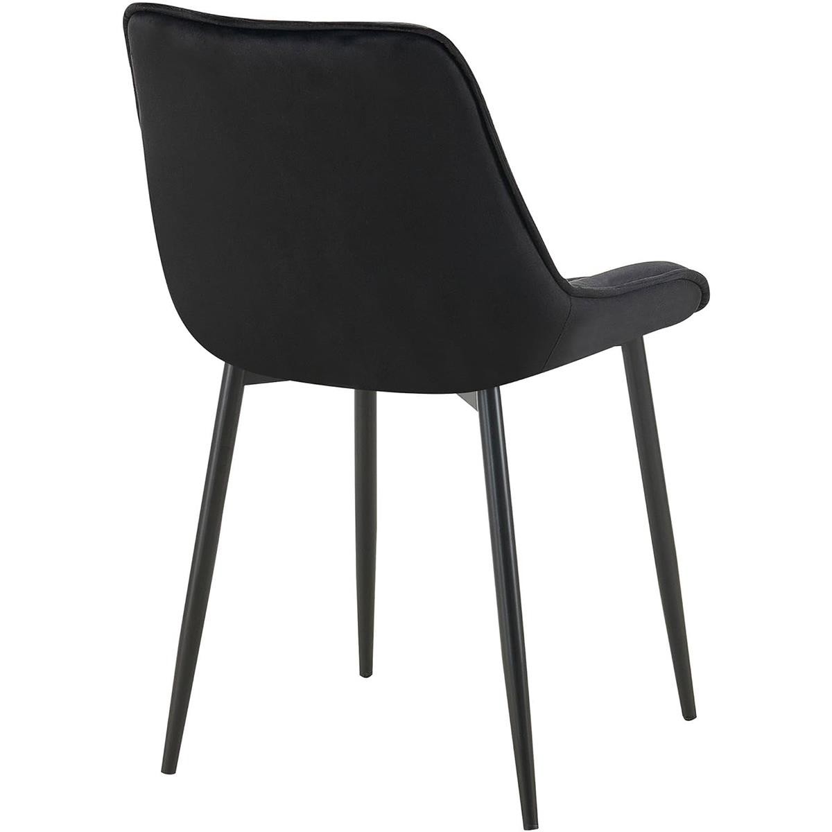 Lote de 2 Sillas de Confidente GRACE, Estructura Metálica Negra, en Terciopelo color Negro
