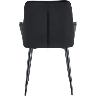Silla de Confidente RUFUS, Patas Negras, en Terciopelo color Negro 2