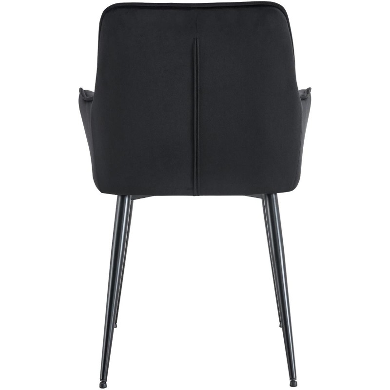 Silla de Confidente RUFUS, Patas Negras, en Terciopelo color Negro