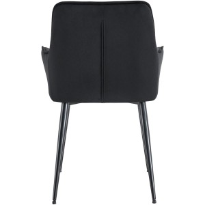 Silla de Confidente RUFUS, Patas Negras, en Terciopelo color Negro