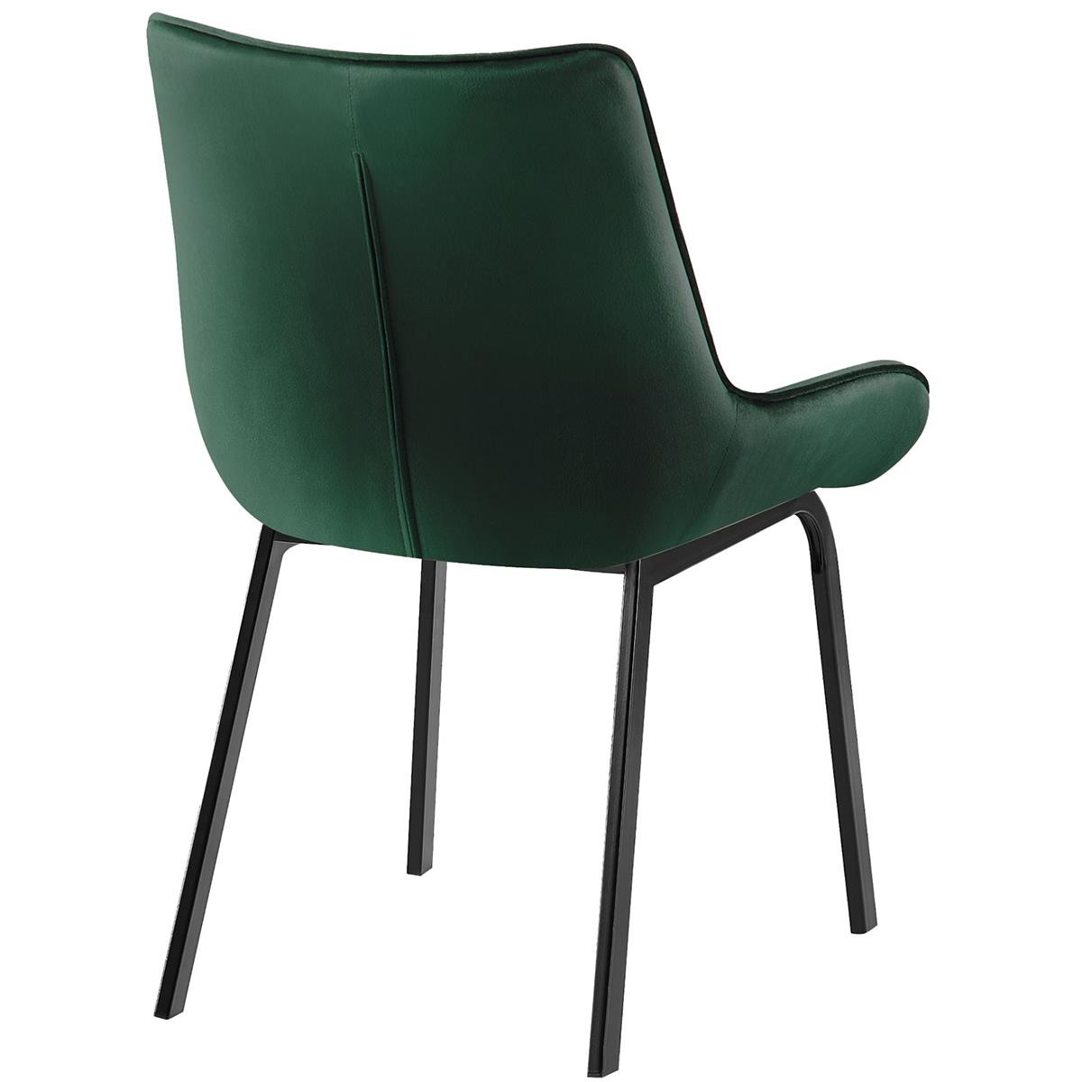 Lote de 2 Sillas de Confidente MAMBO, Grueso Acolchado, Patas Metálicas, en Terciopelo color Negro