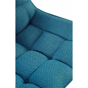Lote de 2 Sillas de Confidente MAMBO en Tela color Azul Turquesa