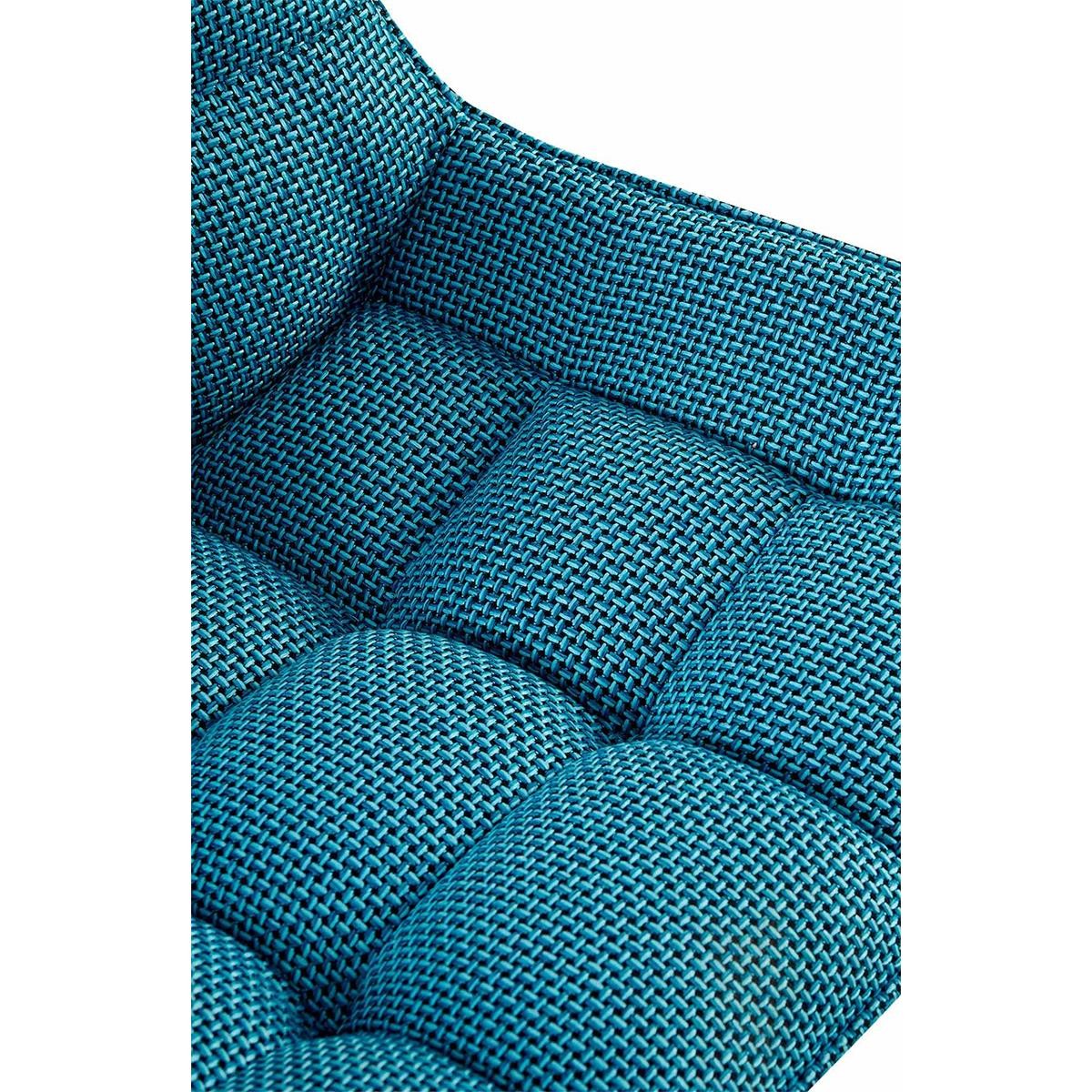 Lote de 2 Sillas de Confidente MAMBO, Grueso Acolchado, Patas Metálicas, en Tela color Azul Turquesa