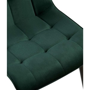 Lote de 2 Sillas de Confidente HALIMA en Terciopelo color Negro