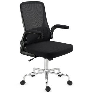 Silla de Oficina Plegable FOLD, reposabrazos abatibles, en negro