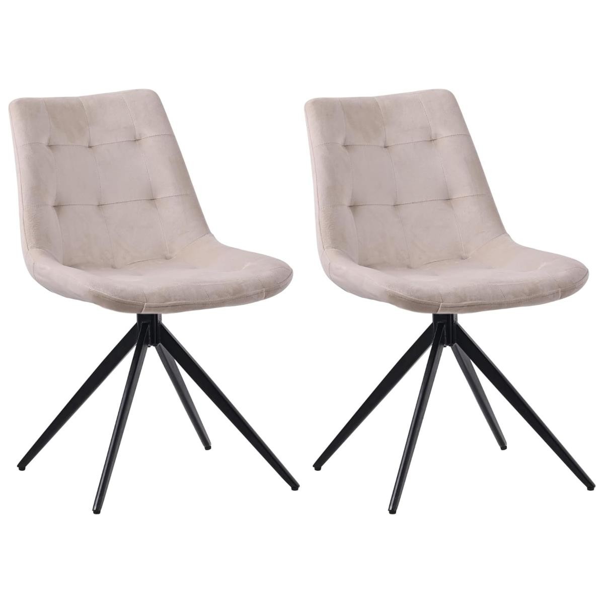 Lote de 2 Sillas de Confidente KEATON, Giratoria, Diseño Moderno, en Terciopelo color Azul