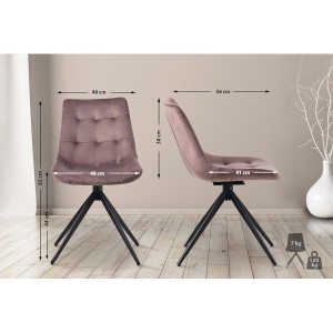 Lote de 2 Sillas de Confidente KEATON en Terciopelo color Azul