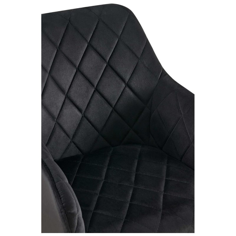 Lote de 2 Sillas de Confidente GLOVER, Patas Metálicas Negras, en Terciopelo color Negro