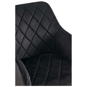 Lote de 2 Sillas de Confidente GLOVER, Patas Metálicas Negras, en Terciopelo color Negro