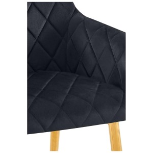 Lote de 2 Sillas de Confidente GLOVER, Patas Metálicas Doradas, en Terciopelo color Negro