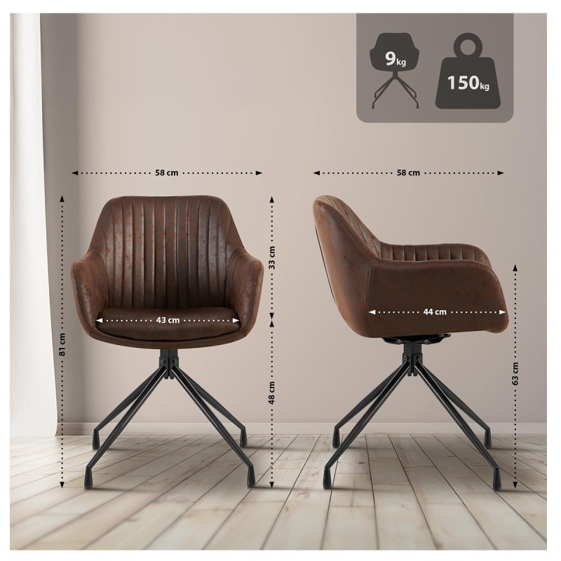 Silla de Confidente TANNER en Piel color Gris