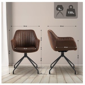 Silla de Confidente TANNER en Piel color Gris