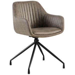 Silla de Confidente TANNER en Piel color Gris