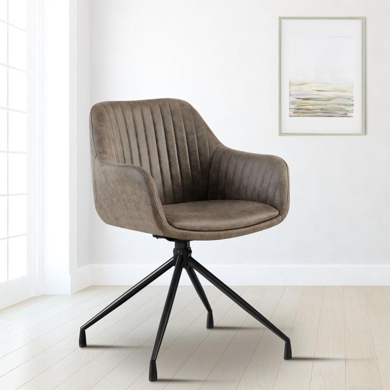 Silla de Confidente TANNER en Piel color Gris