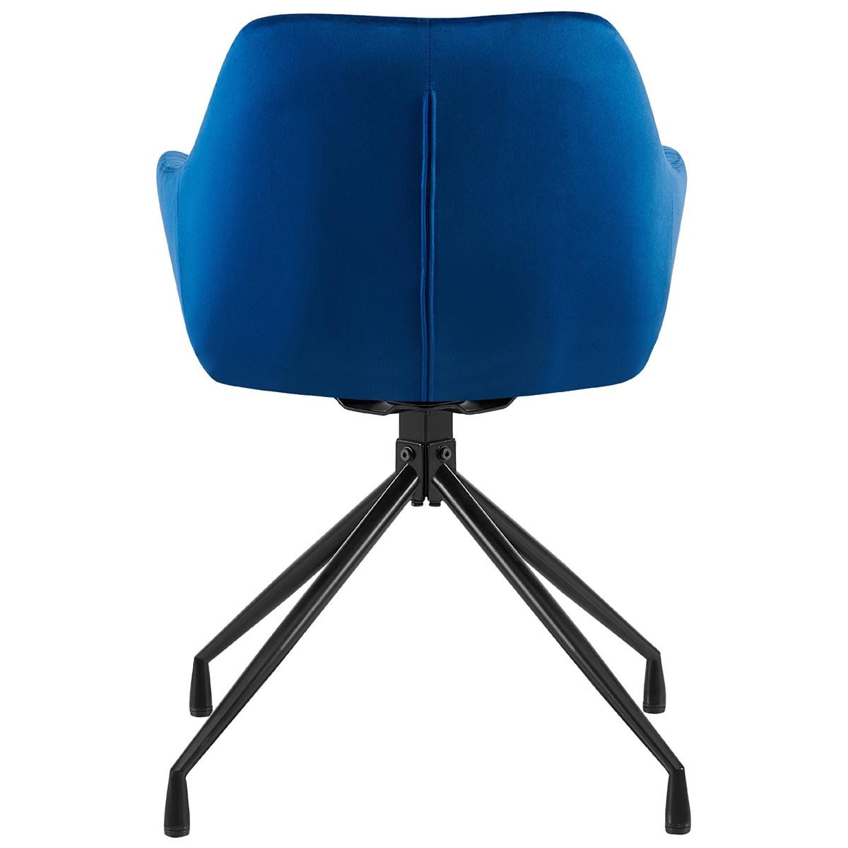 Silla de Confidente TANNER, Diseño Moderno, Giratoria 180º, en Terciopelo color Negro