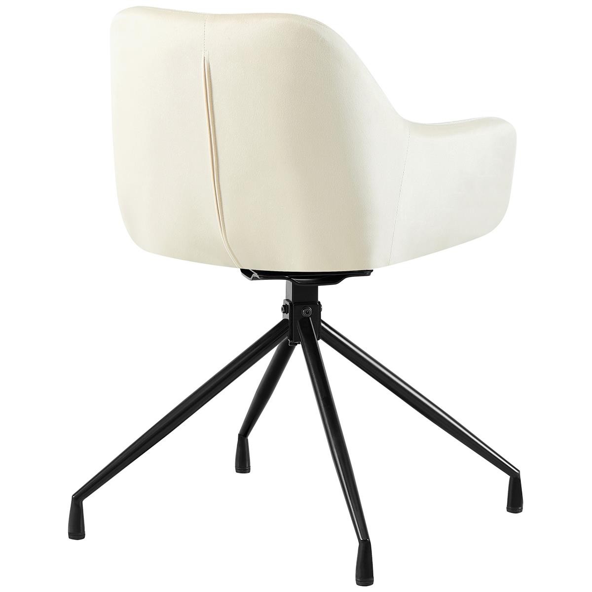 Silla de Confidente TANNER, Diseño Moderno, Giratoria 180º, en Terciopelo color Negro