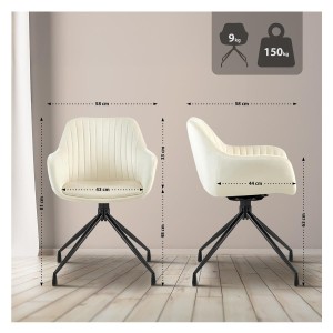 Silla de Confidente TANNER en Terciopelo color Negro