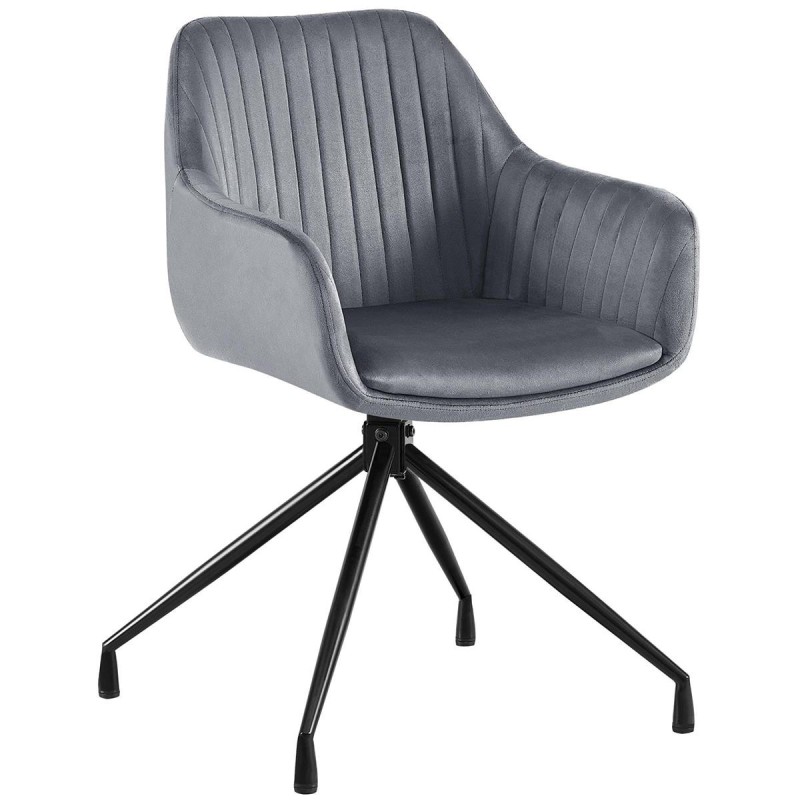 Silla de Confidente TANNER en Terciopelo color Negro