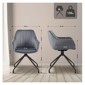 Silla de Confidente TANNER en Terciopelo color Negro