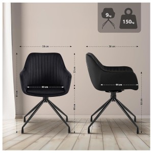 Silla de Confidente TANNER en Terciopelo color Negro