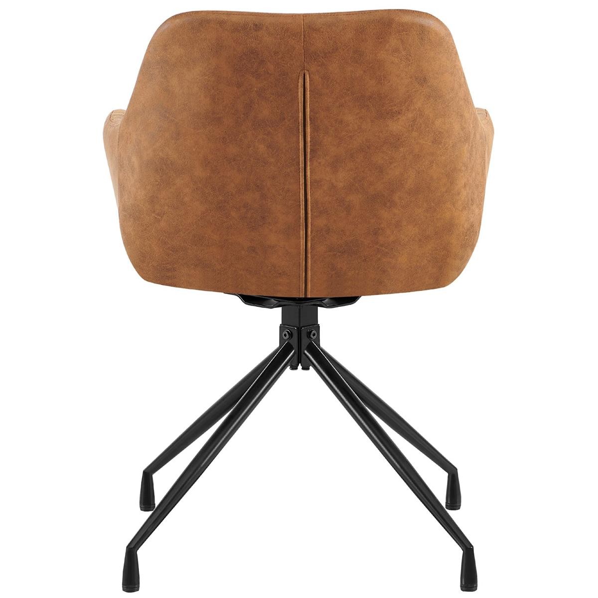 Lote de 2 Sillas de Confidente TANNER, Diseño Moderno, Giratorias 180º, en Piel color Gris