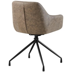 Lote de 2 Sillas de Confidente TANNER en Piel color Gris
