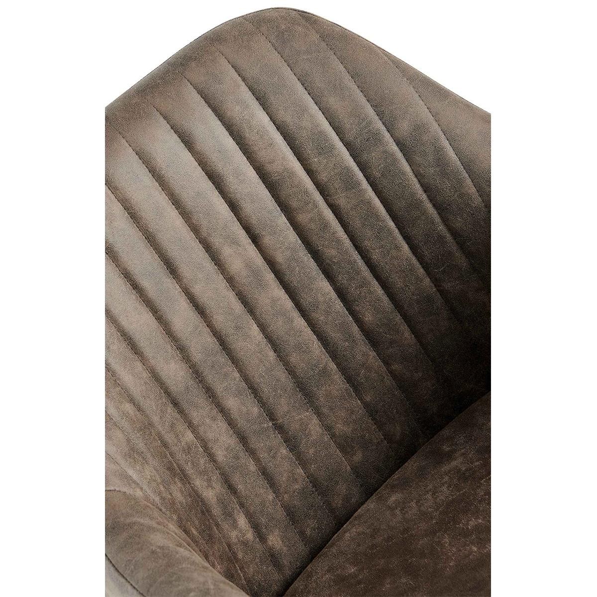 Lote de 2 Sillas de Confidente TANNER, Diseño Moderno, Giratorias 180º, en Piel color Gris
