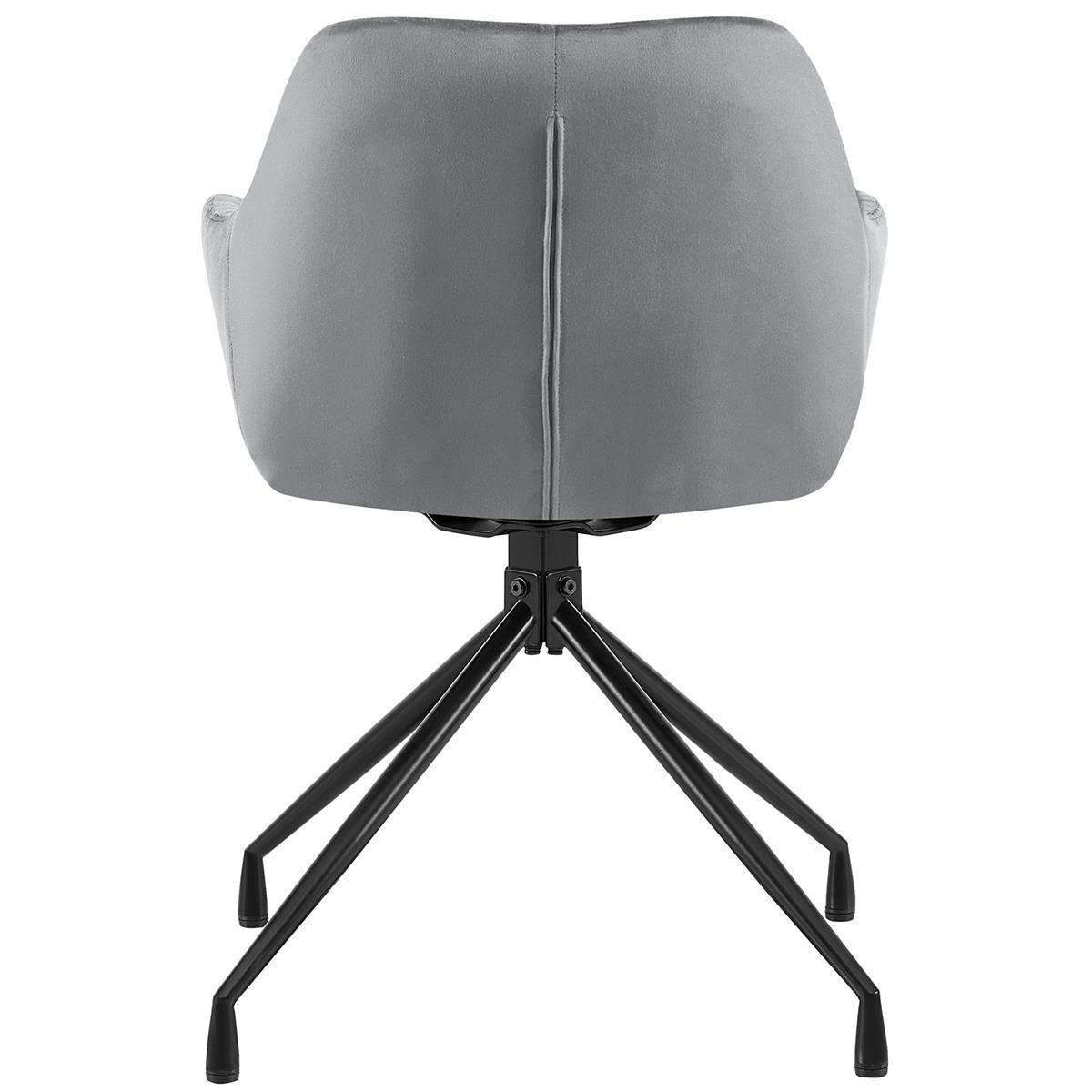 Lote de 2 Sillas de Confidente TANNER, Diseño Moderno, Giratorias 180º, en Terciopelo color Negro