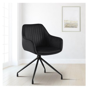 Lote de 2 Sillas de Confidente TANNER en Terciopelo color Negro