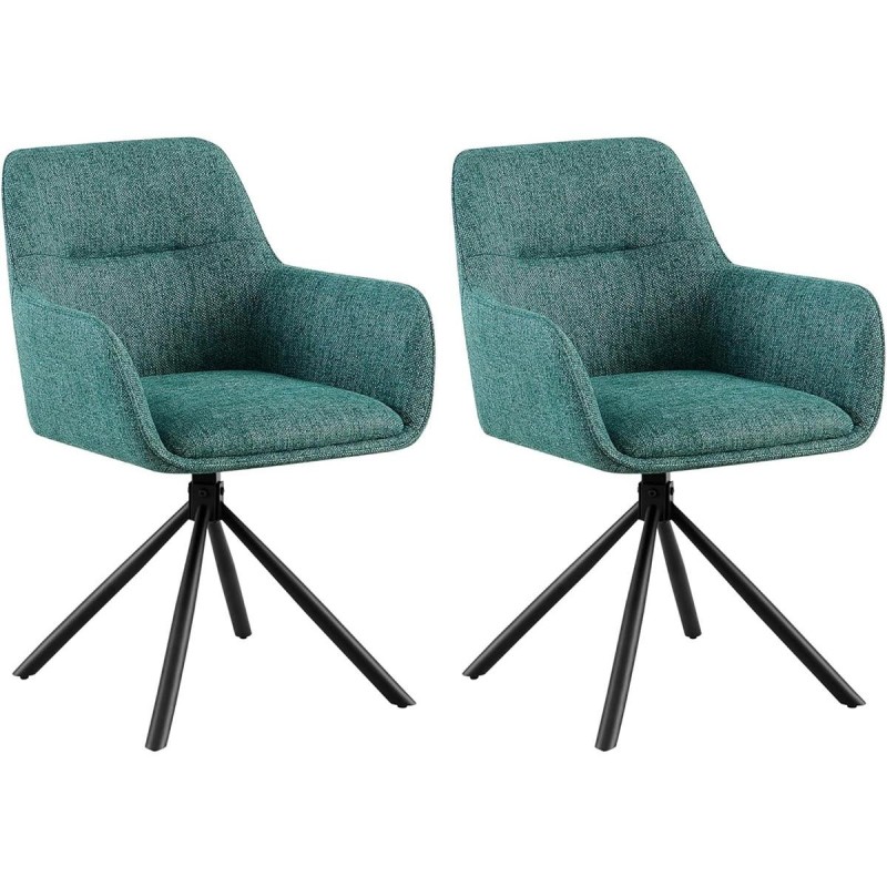 Lote de 2 Sillas de Confidente COREY en Tela color Negro