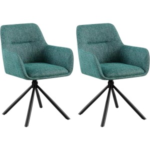 Lote de 2 Sillas de Confidente COREY en Tela color Negro
