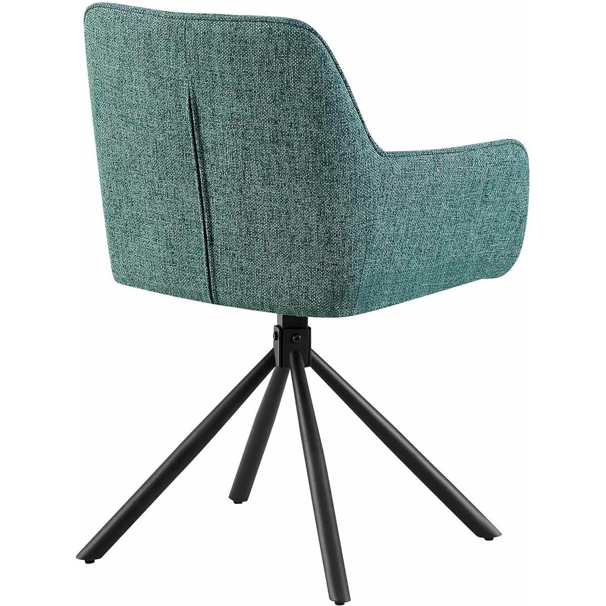 Lote de 2 Sillas de Confidente COREY, Diseño Moderno, Giratorias 180º, en Tela color Negro