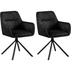 Lote de 2 Sillas de Confidente COREY en Tela color Negro