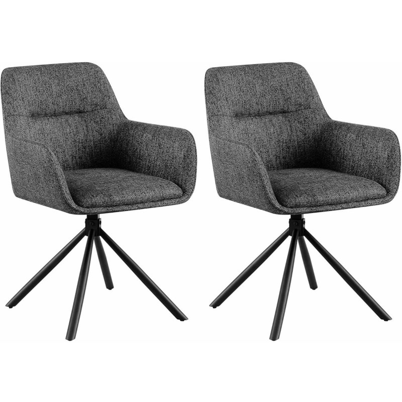 Lote de 2 Sillas de Confidente COREY en Tela color Negro
