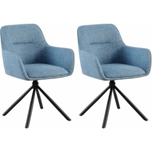 Lote de 2 Sillas de Confidente COREY en Tela color Negro