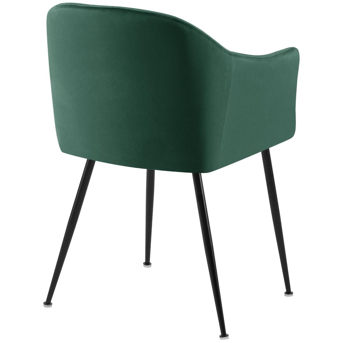 Silla de Confidente VIVIAN, Diseño moderno, en Terciopelo color Negro