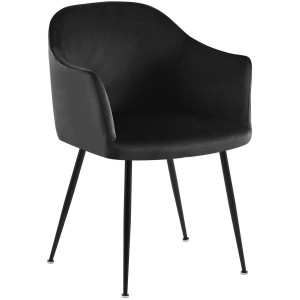 Silla de Confidente VIVIAN en Terciopelo color Negro